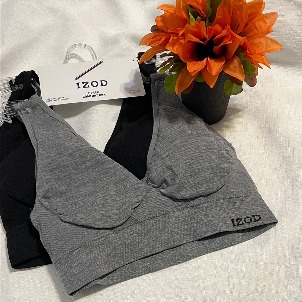 IZOD Women's Black and Gray Comfort Bra Set